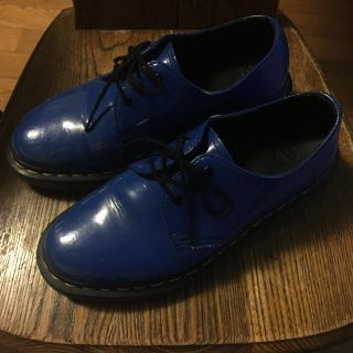 ドクターマーチン(Dr.Martens)のマーチンエナメルブルーUK4(ローファー/革靴)