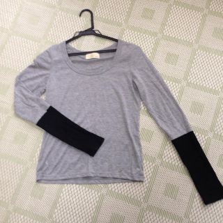 ダブルクローゼット(w closet)のW closet グレー袖リブカットソー(Tシャツ(長袖/七分))