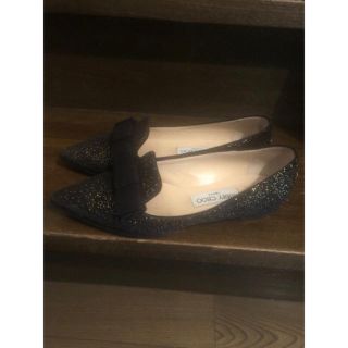 ジミーチュウ(JIMMY CHOO)のジミーチュウ グリッター ポインテッドトゥ フラットシューズ(その他)