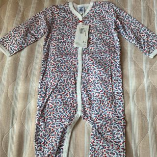 プチバトー(PETIT BATEAU)のPetit Bateau 新品未使用 長袖ロンパース　12m 74cm (ロンパース)