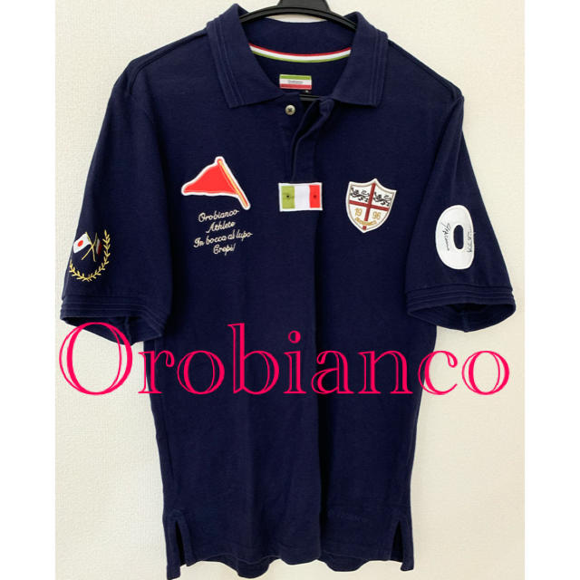 Orobianco(オロビアンコ)のポロシャツ Orobianco オロビアンコ　ネイビー　半袖　古着　S メンズ メンズのトップス(ポロシャツ)の商品写真