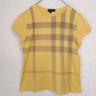 バーバリー(BURBERRY)のバーバリーロンドン　フロントチェック柄パフスリーブTシャツ　150A(Tシャツ/カットソー)