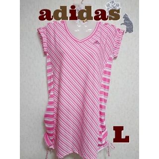 アディダス(adidas)の【Ｌ】 adidas  斜めストライプ Tシャツ(Tシャツ(半袖/袖なし))