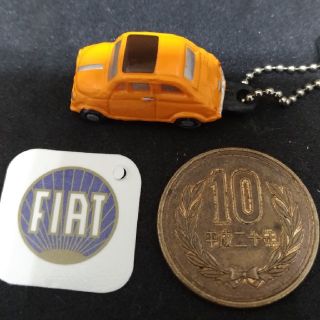 MAJANI　マイアーニ　FIAT５００　ミニカー　オレンジ　キーホルダー(ミニカー)