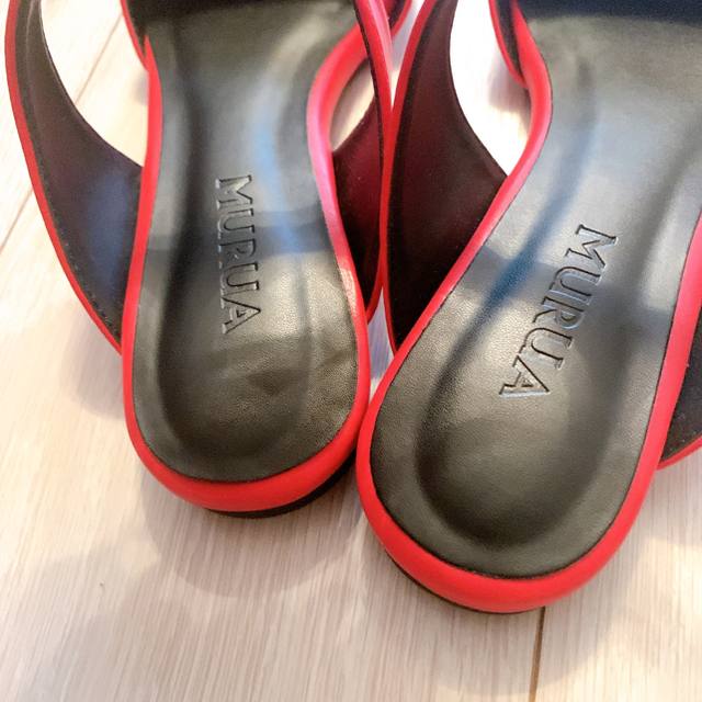 MURUA(ムルーア)の【セール】MURUA デザインサンダル　パンプス　レッド　赤 レディースの靴/シューズ(サンダル)の商品写真