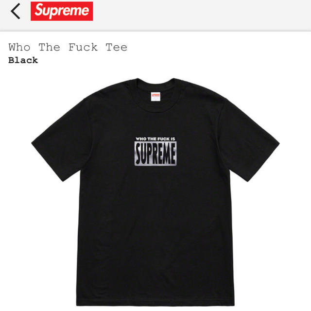 Tシャツ/カットソー(半袖/袖なし)19ss supreme who the fuck tee M black