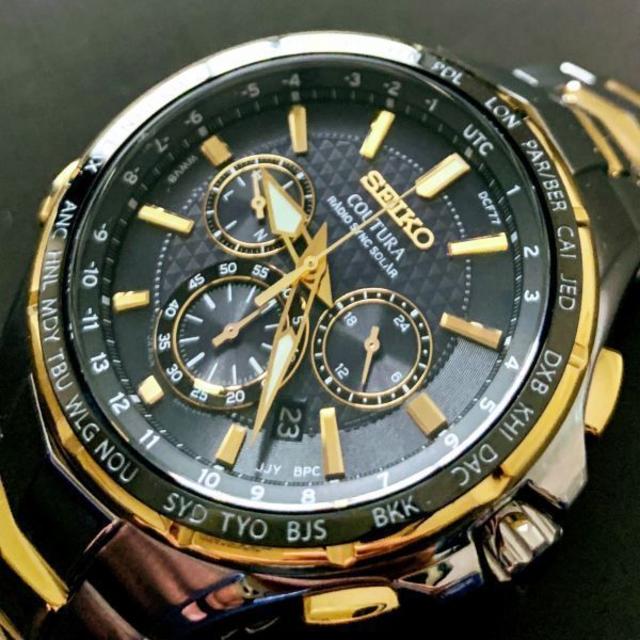 SEIKO - SEIKO 上級コーチュラ 電波ソーラー クロノグラフ セイコー