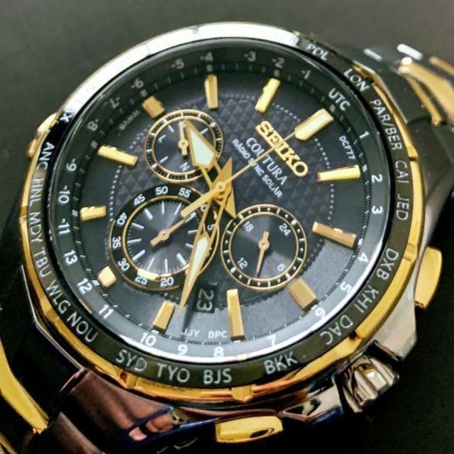 SEIKO 上級コーチュラ 電波ソーラー クロノグラフ セイコー メンズ 腕時計