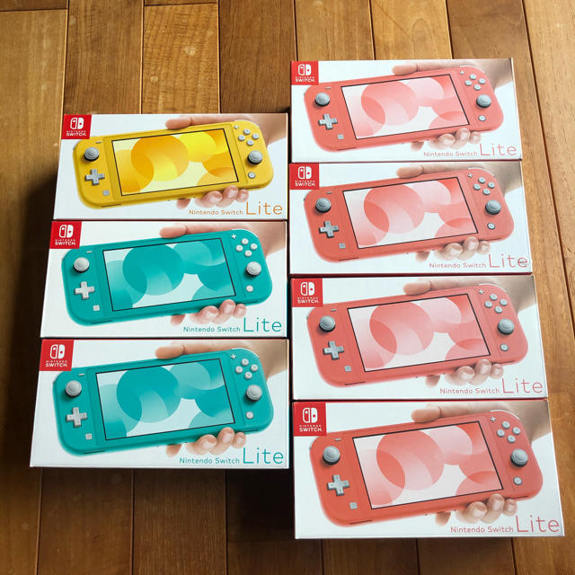 【レビューで送料無料】 Nintendo 7台セット　ターコイズ　コラール　イエロー Lite ニンテンドースイッチ - Switch 家庭用ゲーム機本体