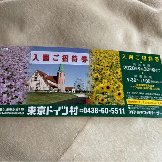東京ドイツ村　入場無料チケット　入園ご招待券(遊園地/テーマパーク)