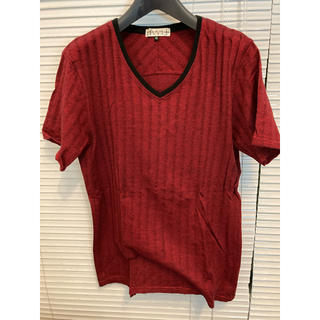 エムケークランプリュス(MK KLEIN+)のMK homme メンズ ボーダーシャツ 赤(Tシャツ/カットソー(半袖/袖なし))