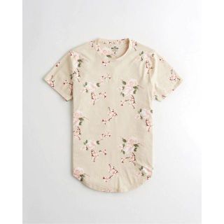 ホリスター(Hollister)の新品【HOLLISTER】フローラル カーブヘムT　M：日本L(Tシャツ/カットソー(半袖/袖なし))