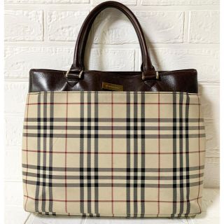 バーバリー(BURBERRY)の美品　Burberry トートバッグ　チェック柄(トートバッグ)