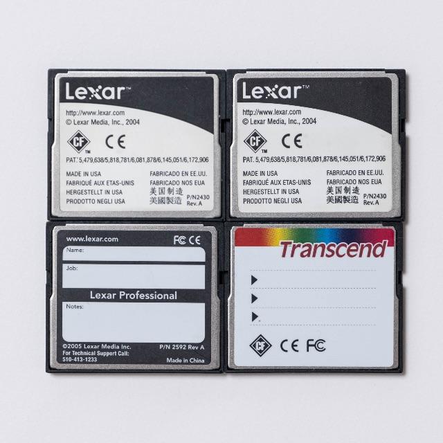 CFカード 2GBx4枚セットレキサー＆トランセンド＜中古＞ スマホ/家電/カメラのカメラ(その他)の商品写真