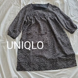 ユニクロ(UNIQLO)のUNIQLO 総柄ヒョウ柄　チュニック丈　ブラウス(シャツ/ブラウス(長袖/七分))