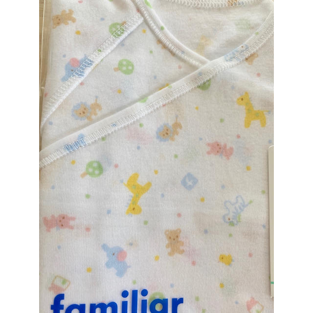 familiar(ファミリア)の【新品未開封】familiar 打合せ半袖肌着 2枚セット キッズ/ベビー/マタニティのベビー服(~85cm)(肌着/下着)の商品写真