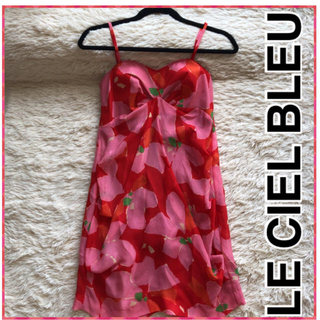 ルシェルブルー(LE CIEL BLEU)の新品 ルシェルブルー ワンピース 花柄 ビスチェワンピ ドレス リゾートワンピ(ミニワンピース)