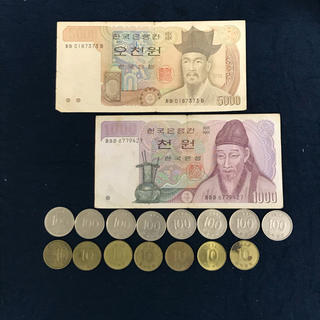 韓国 紙幣 硬貨セット(貨幣)