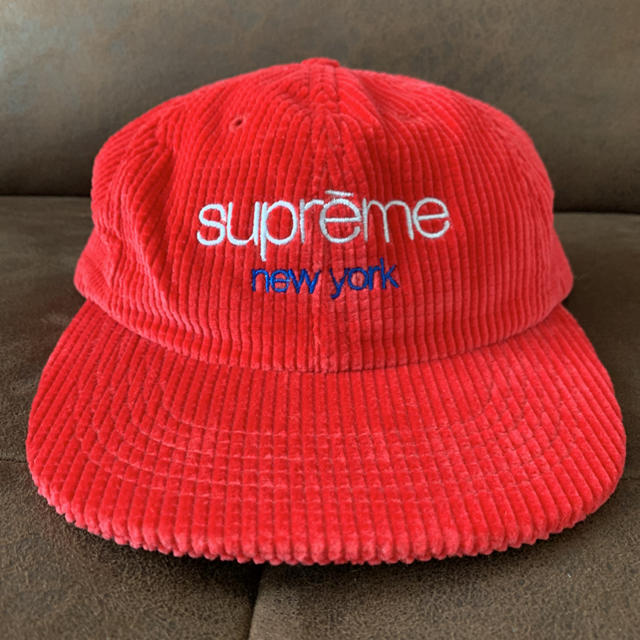 Supreme 17aw Classic Logo 6-Panel Cap 赤