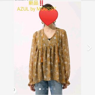 アズールバイマウジー(AZUL by moussy)の新品❣️AZUL BY MOUSSY ブラウス 楊柳シフォンプリントブラウス (シャツ/ブラウス(長袖/七分))