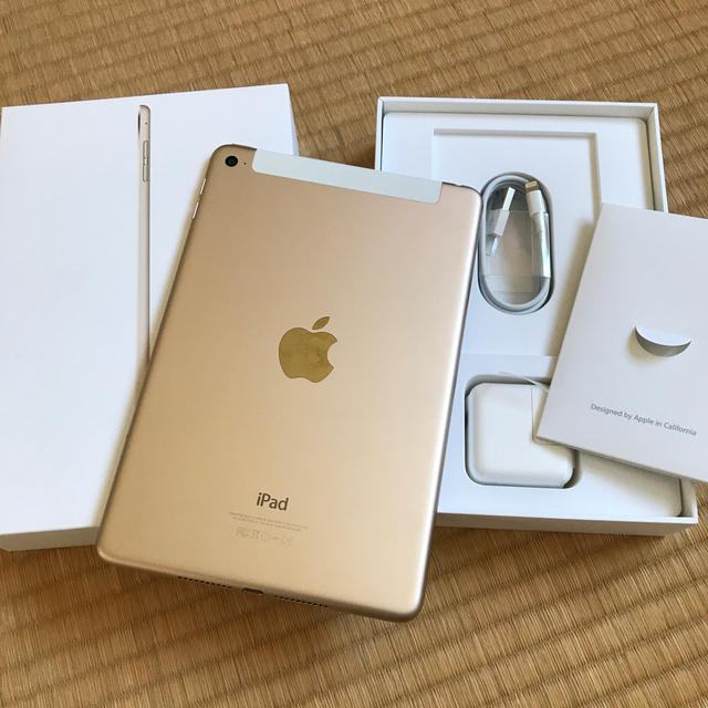 iPad  mini 4  128GB ゴールド　simフリー　付属品未使用