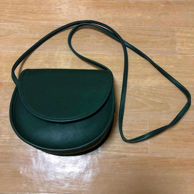 美品 USA製 old coach レザー ショルダーバッグ ダークグリーン