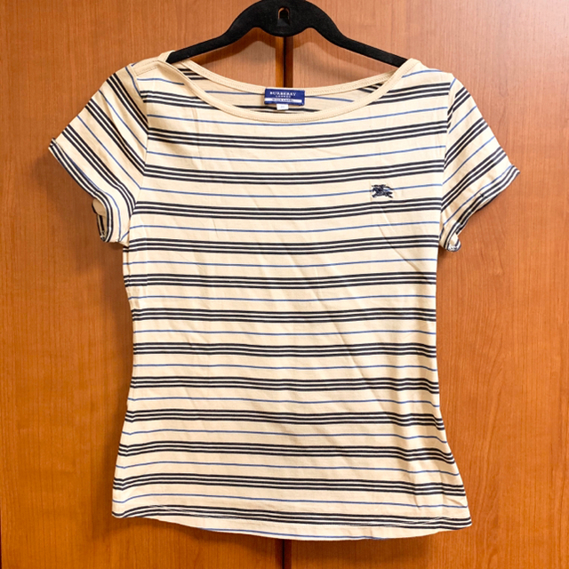 BURBERRY BLUE LABEL(バーバリーブルーレーベル)のバーバリー ボーダー Tシャツ カットソー トップス 38 レディースのトップス(Tシャツ(半袖/袖なし))の商品写真