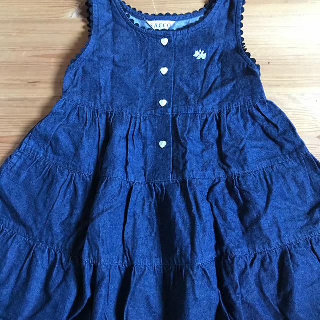 デニムワンピース キッズ/ベビー/マタニティのキッズ服女の子用(90cm~)(ワンピース)の商品写真