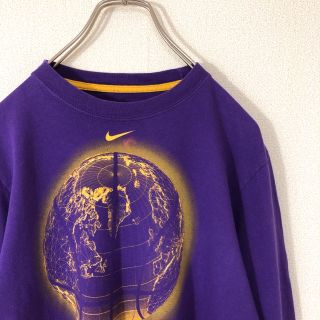 ナイキ(NIKE)のNIKE プリント Tシャツ ロンT 長袖 地球 ロゴ スウッシュ  古着(Tシャツ/カットソー(七分/長袖))