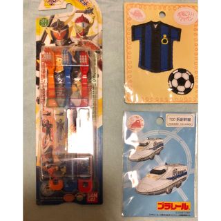 子供歯ブラシ3本＆ワッペン二枚(歯ブラシ/歯みがき用品)