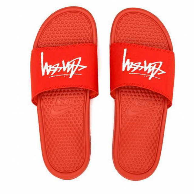 28cm NIKE x STUSSY BENASSI SLIDE RED