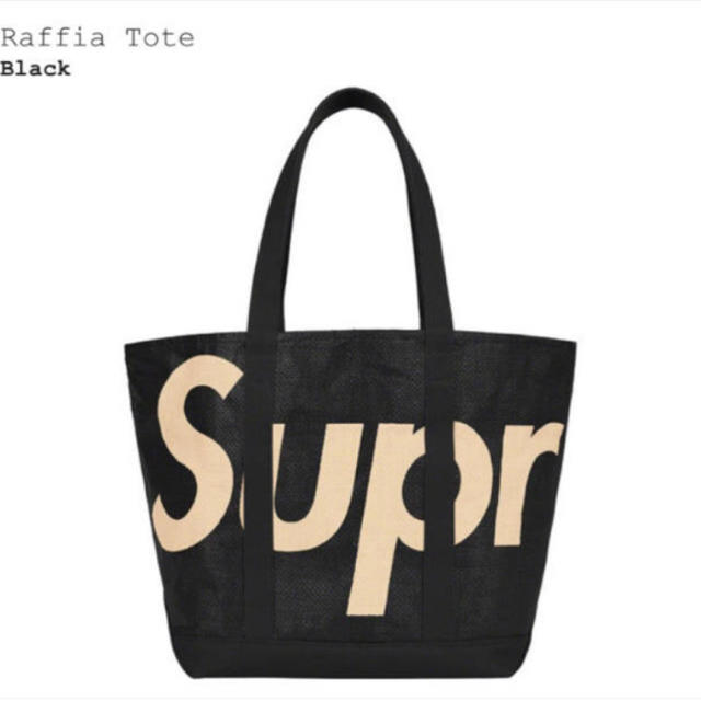 新品　Supreme Raffia Tote Bag Blackバッグ