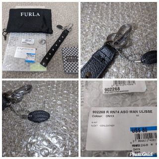 フルラ(Furla)のFURLA フルラ メンズ man ユリッセ レザー ストラップ キーリング黒(キーホルダー)