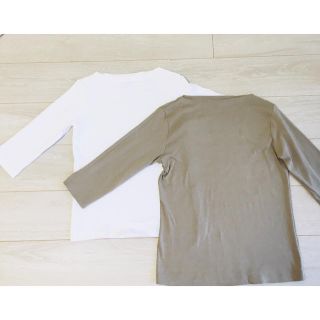 ムジルシリョウヒン(MUJI (無印良品))の無印　ストレッチフライス編みボートネック　七分袖Ｔシャツ (Tシャツ(長袖/七分))