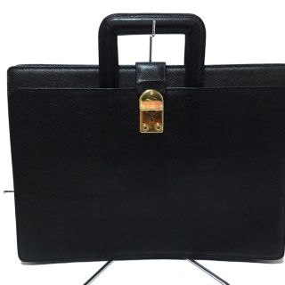 ランセル(LANCEL)のランセル ビジネスバッグ美品  黒 レザー(ビジネスバッグ)