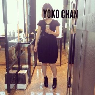 バーニーズニューヨーク(BARNEYS NEW YORK)のYOKO CHAN ヨーコチャン コクーンワンピース ブラック 36(ひざ丈ワンピース)