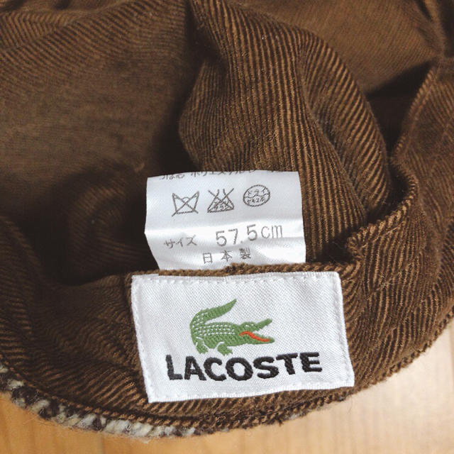 LACOSTE(ラコステ)のラコステ　ベレー帽　茶色　57.5cm レディースの帽子(ハンチング/ベレー帽)の商品写真