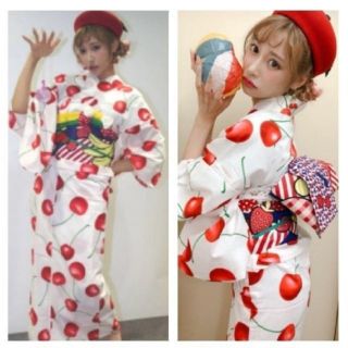 Cherry柄浴衣 明日花キララ着用❤️❤️❤️❤️の通販 by ひい's shop