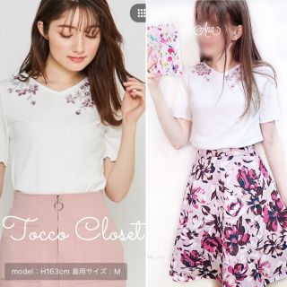 トッコ(tocco)のTocco closet 白い花トップス(Tシャツ(長袖/七分))