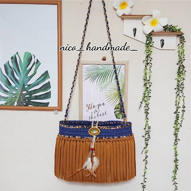 ♡エスニックショルダーバッグ♡麻ひもバッグ ズパゲッティ バッグ ... ♡エスニックショルダーバッグ♡麻ひもバッグ ズパゲッティ バッグ フリンジバッグ