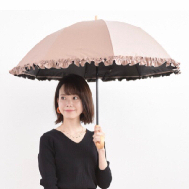 サンバリア100日傘ピンク二つ折竹手元-