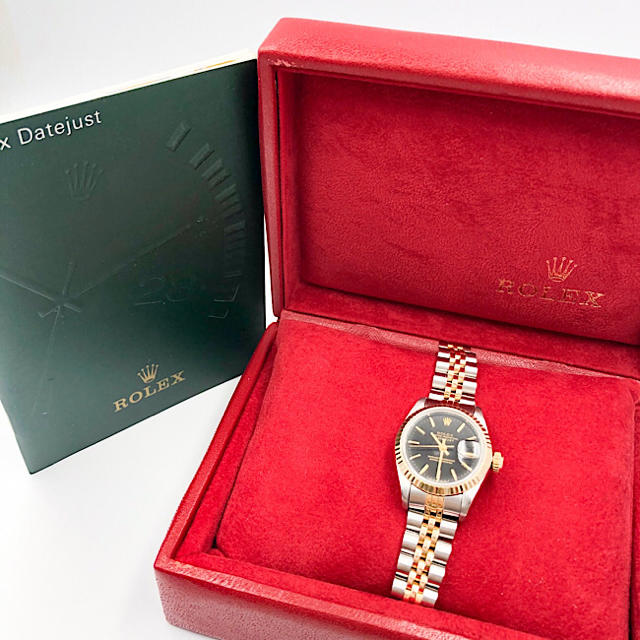 ROLEX(ロレックス)の【仕上済】ロレックス デイトジャスト 黒文字盤 コンビ レディース 腕時計 レディースのファッション小物(腕時計)の商品写真