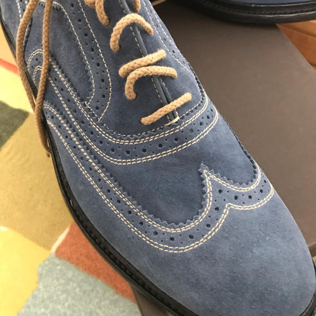 Trickers(トリッカーズ)の【新品】デュカルス DOUCAL'S イタリア製スエードドレスシューズ 青色43 メンズの靴/シューズ(ドレス/ビジネス)の商品写真