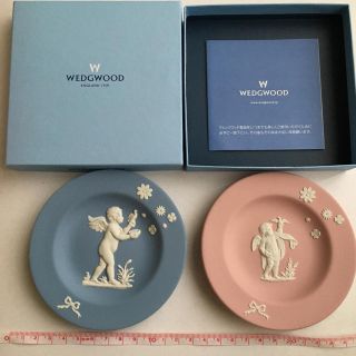 ウェッジウッド(WEDGWOOD)のウェッジウッド　ジャスパー　キューピットコレクション　ペアトレイセット(小物入れ)