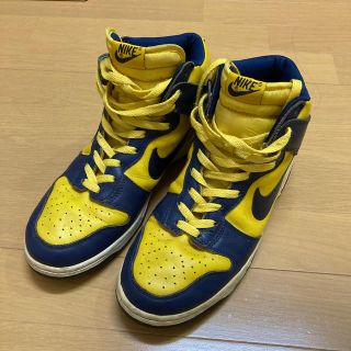 ナイキ(NIKE)のナイキ ダンク ハイ "ミシガン" ミッドナイトネイビー/バーシティメイズ (スニーカー)