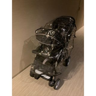 縦型二人乗り ベビーカー Twin Pram ツインプラム ランダムドットの