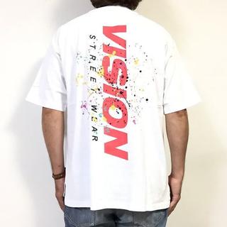 ヴィジョン ストリート ウェア(VISION STREET WEAR)の新品　Ｍ　VISION　ヴィジョン ビッグシルエット スプラッシュ　Ｔシャツ　白(Tシャツ/カットソー(半袖/袖なし))