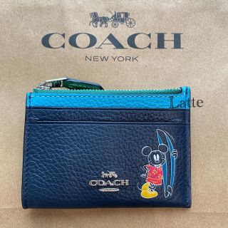 コーチ(COACH)のコーチ ミッキー パスケース コインケース ネイビー サーフィン 日本限定(名刺入れ/定期入れ)