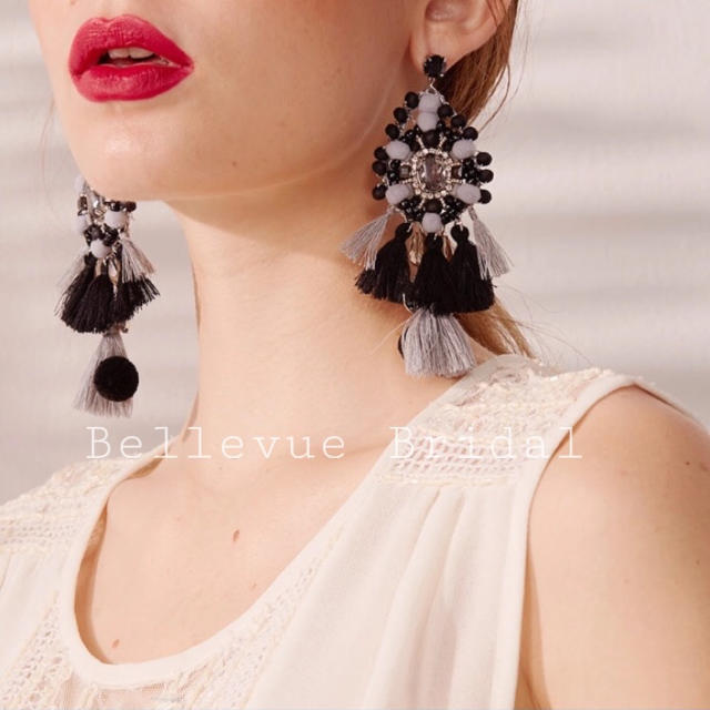 Vera Wang(ヴェラウォン)のロング★インポート　タッセル  フリンジ　ピアス レディースのフォーマル/ドレス(ウェディングドレス)の商品写真