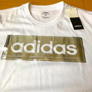 アディダス(adidas)の【新品】adidas Tシャツ アディダス  ホワイト　シルバー　タグ付❗️LL(Tシャツ/カットソー(半袖/袖なし))